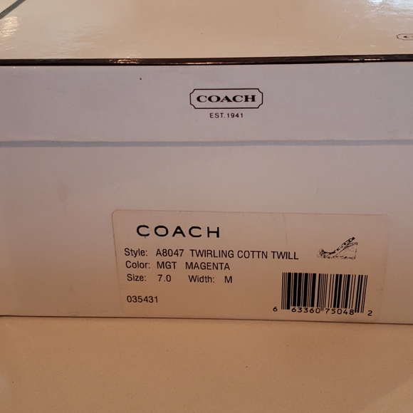 COACH wedges twirling cotton twill color: chestnut - Picture 6 of 6